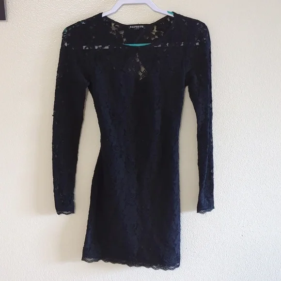 chinese dress ladies Express Women's Black Lace-Up Knee-Length Dress main image 0
